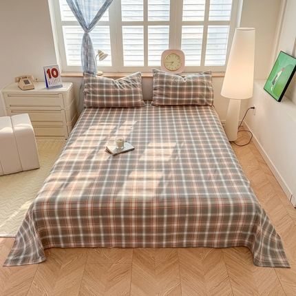 温眠 2025新款A类全棉色织水洗棉床单 诺卡