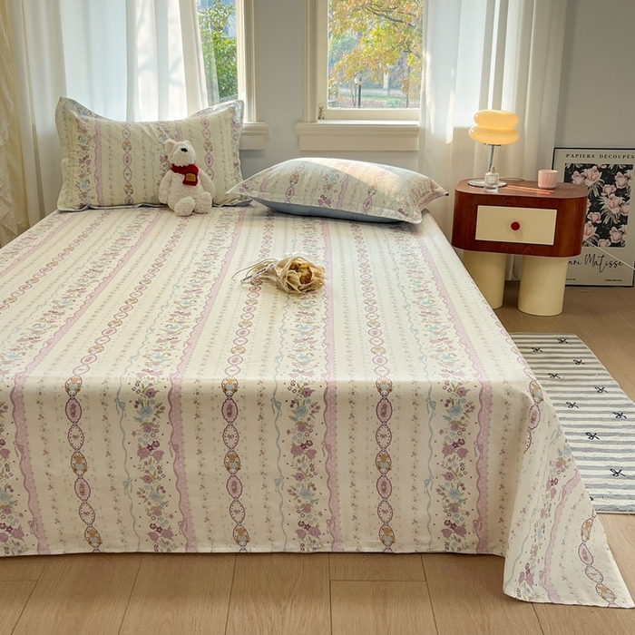 91家纺网 家纺一手货源 找家纺 菲梵家纺 2025新款小清新喷气印花全棉单品被套 紫藤蔓蔓