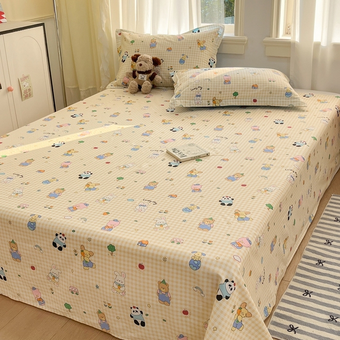 91家纺网 家纺一手货源 找家纺 菲梵家纺 2025新款小清新喷气印花全棉单品被套 森林派对