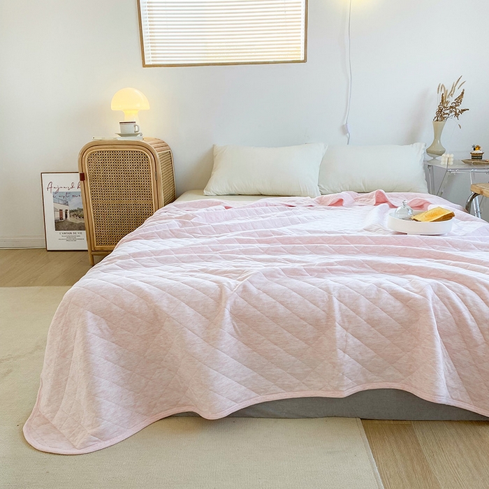 91家纺网 家纺一手货源 找家纺 （总）尺素 2025新款针织棉夏被系列-奶油