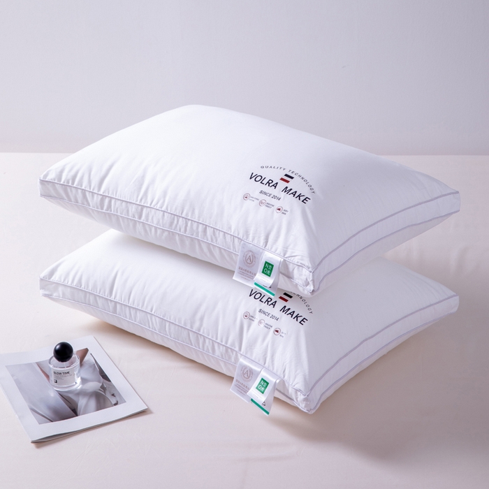 91家纺网 家纺一手货源 找家纺 凌云家纺 2025新款全棉高中低枕60新疆长绒棉立体5星级酒店枕纯棉白色枕 全棉高枕芯