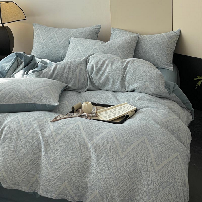 91家纺网 家纺一手货源 找家纺 ab家纺 2025新款全棉三层纱小提花四件套 伯爵-兰