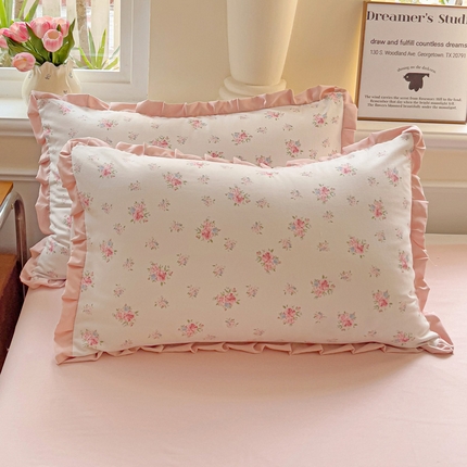 91家纺网 家纺一手货源 找家纺 （总）尤米 2025新款高克重针织双层纱花边款枕套