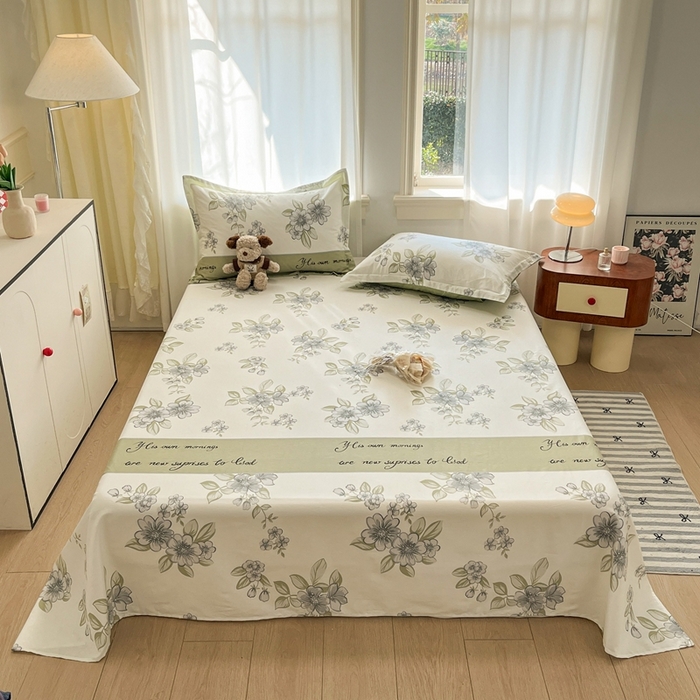 91家纺网 家纺一手货源 找家纺 菲梵家纺 2025新款小清新喷气印花全棉单品被套 缪斯女神