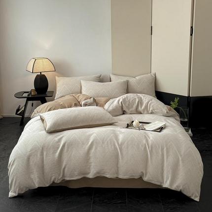 ab家纺 2025新款全棉三层纱小提花四件套 伯爵-咖