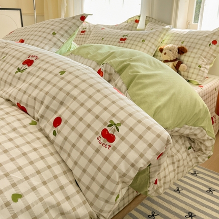 91家纺网 家纺一手货源 找家纺 （总）菲梵家纺 2025新款小清新喷气印花全棉单品被套