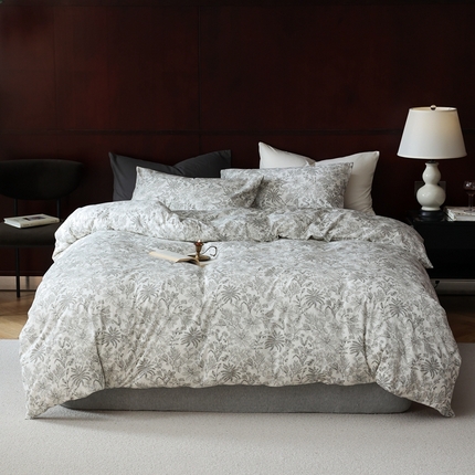 梦可莱家居 2025新款全棉针织四件套【加大系列】 枝秋灰