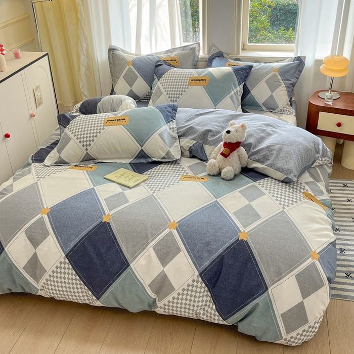 91家纺网 家纺一手货源 找家纺 菲梵家纺 2025新款小清新喷气印花全棉单品被套 罗利