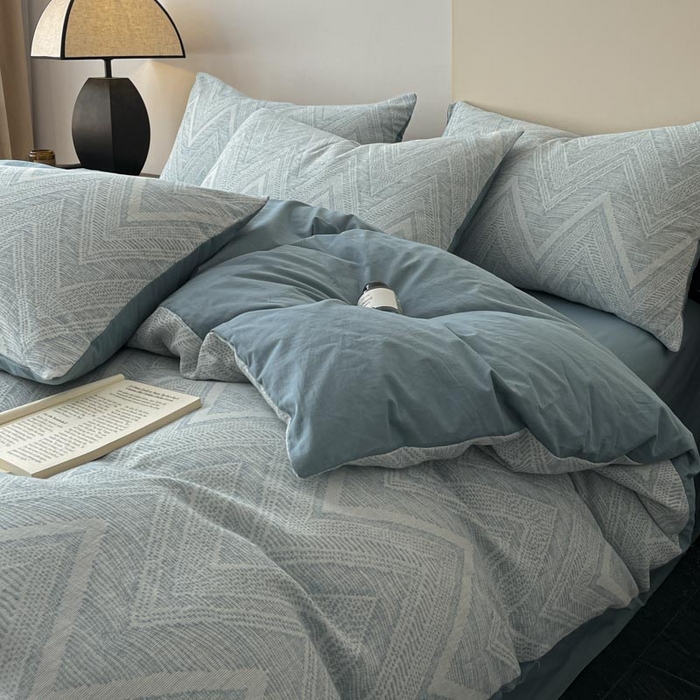 91家纺网 家纺一手货源 找家纺 ab家纺 2025新款全棉三层纱小提花四件套 伯爵-兰