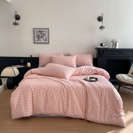 91家纺网 家纺一手货源 找家纺 （总）仟网汇 2025新款小清新有氧针织棉双层纱系列四件套