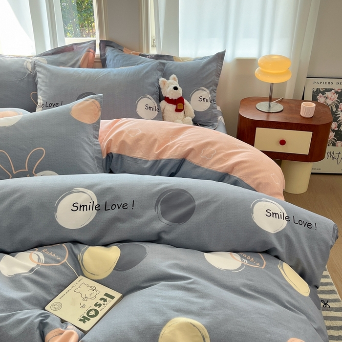 91家纺网 家纺一手货源 找家纺 菲梵家纺 2025新款小清新喷气印花全棉单品被套 梦幻泡泡