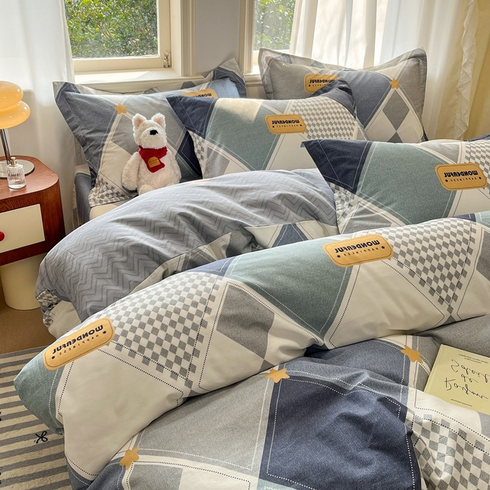 91家纺网 家纺一手货源 找家纺 菲梵家纺 2025新款小清新喷气印花全棉单品被套 罗利