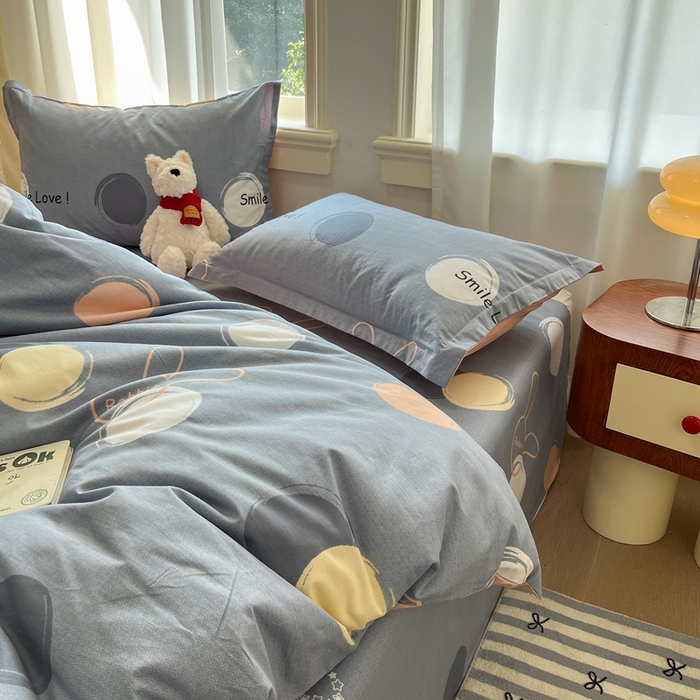 91家纺网 家纺一手货源 找家纺 菲梵家纺 2025新款小清新喷气印花全棉单品被套 梦幻泡泡