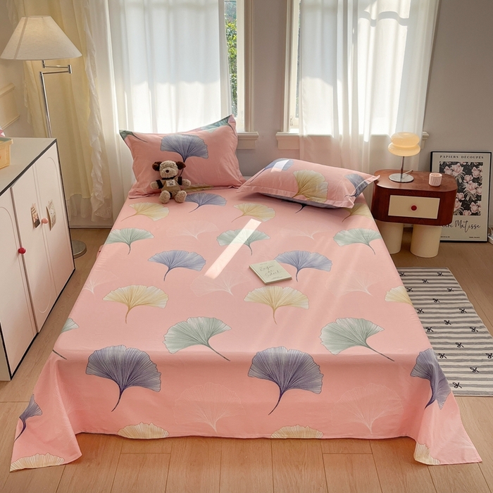 91家纺网 家纺一手货源 找家纺 菲梵家纺 2025新款小清新喷气印花全棉单品被套 今秋杉叶