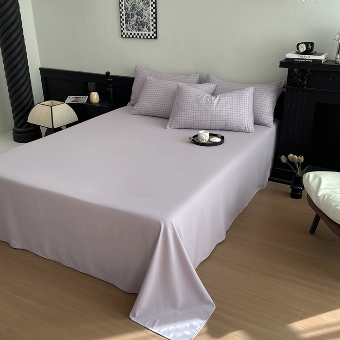 91家纺网 家纺一手货源 找家纺 仟网汇 2025新款小清新有氧针织棉双层纱系列四件套 心屿