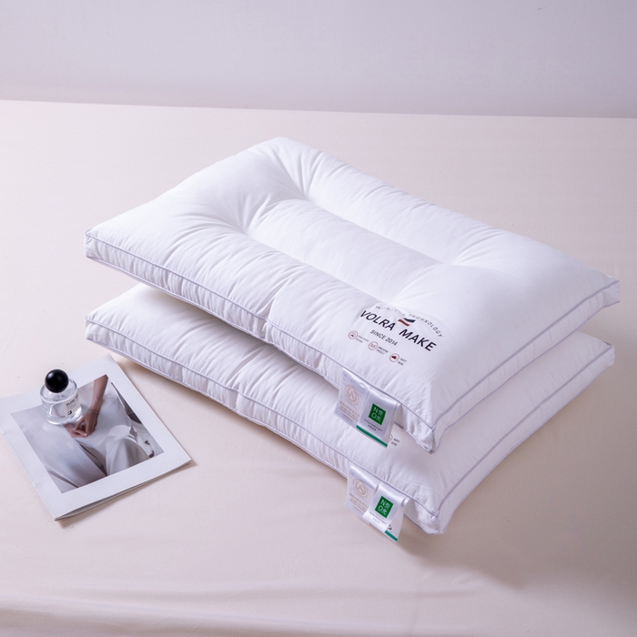 91家纺网 家纺一手货源 找家纺 凌云家纺 2025新款全棉高中低枕60新疆长绒棉立体5星级酒店枕纯棉白色枕 全棉中枕芯