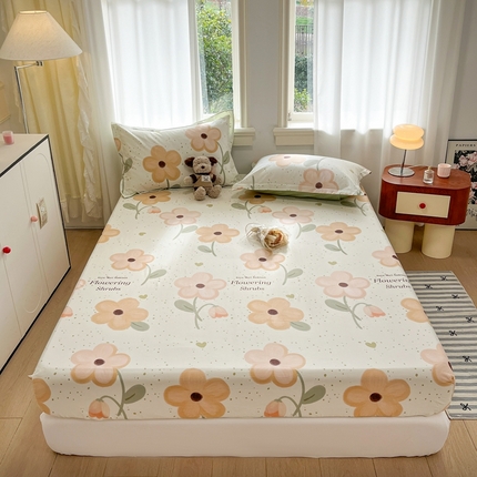 91家纺网 家纺一手货源 找家纺 （总）菲梵家纺 2025新款小清新喷气印花全棉单品床笠