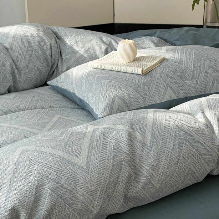 91家纺网 家纺一手货源 找家纺 ab家纺 2025新款全棉三层纱小提花四件套 伯爵-兰