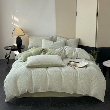 ab家纺 2025新款全棉三层纱小提花四件套 伯爵-绿