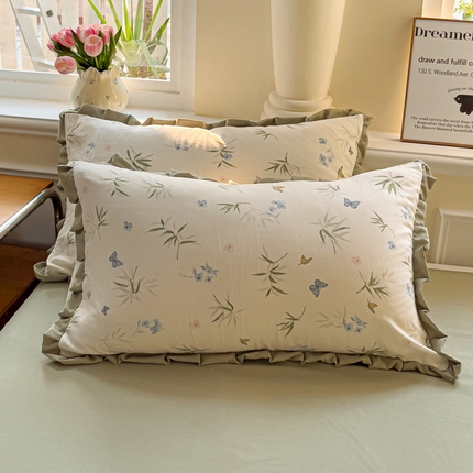 91家纺网 家纺一手货源 找家纺 （总）尤米 2025新款高克重针织双层纱花边款枕套