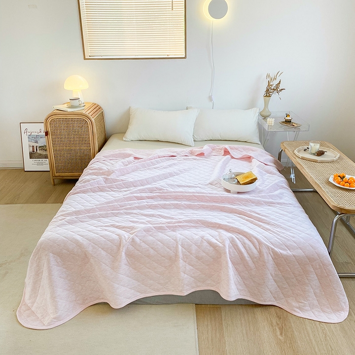 91家纺网 家纺一手货源 找家纺 （总）尺素 2025新款针织棉夏被系列-奶油