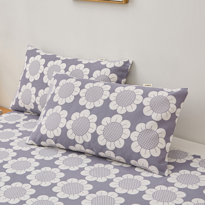 91家纺网 家纺一手货源 找家纺 首爱家纺 2025新款印花原棉标老粗布床单老粗布凉席软凉席 太阳花