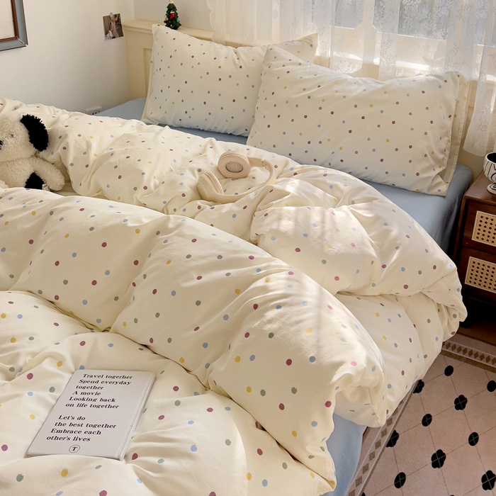 91家纺网 家纺一手货源 找家纺 夜笙2025新款A类水洗棉双层纱印花四件套 圆舞曲