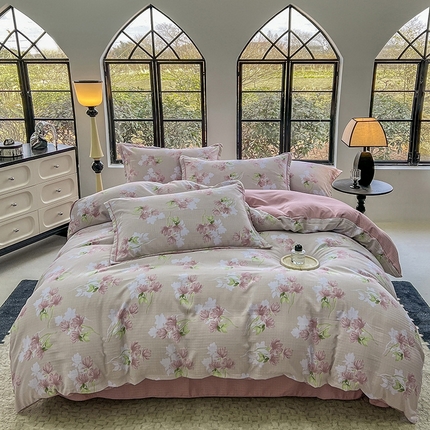 91家纺网 家纺一手货源 找家纺 （总）壹号库家纺 2024新款轻奢巴洛克风云锦绵提花四件套