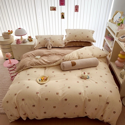 91家纺网 家纺一手货源 找家纺 2025新款全棉13070四件套（1） 美妮熊