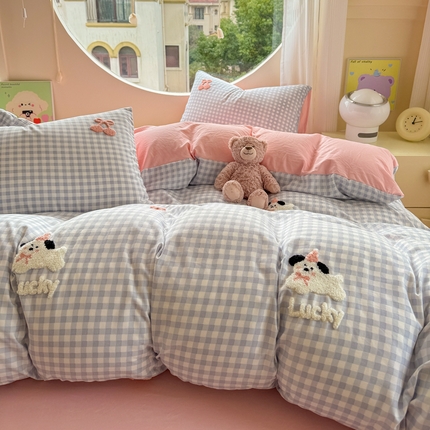 91家纺网 家纺一手货源 找家纺 （总）优佳优品 2024新款水洗棉毛巾绣四件套（可提供买家秀）