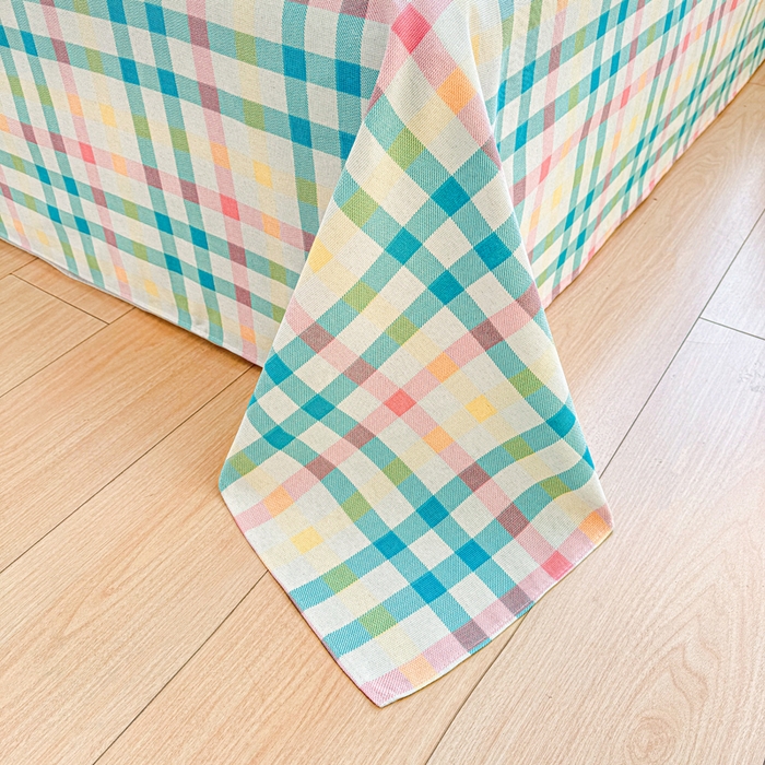 91家纺网 家纺一手货源 找家纺 首爱家纺 2025新款印花原棉标老粗布床单老粗布凉席软凉席 冰激凌格