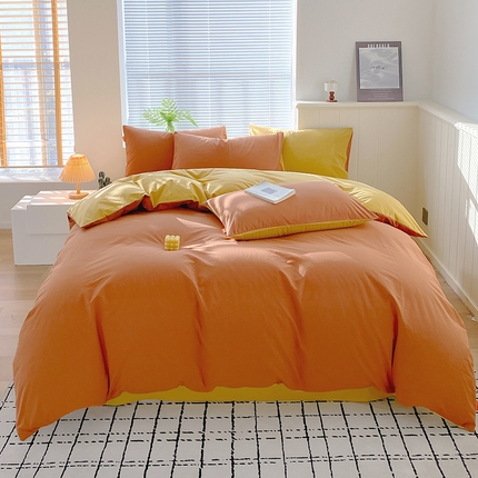 91家纺网 家纺一手货源 找家纺 （总）2025春夏新款双拼水洗棉全棉纯棉四件套