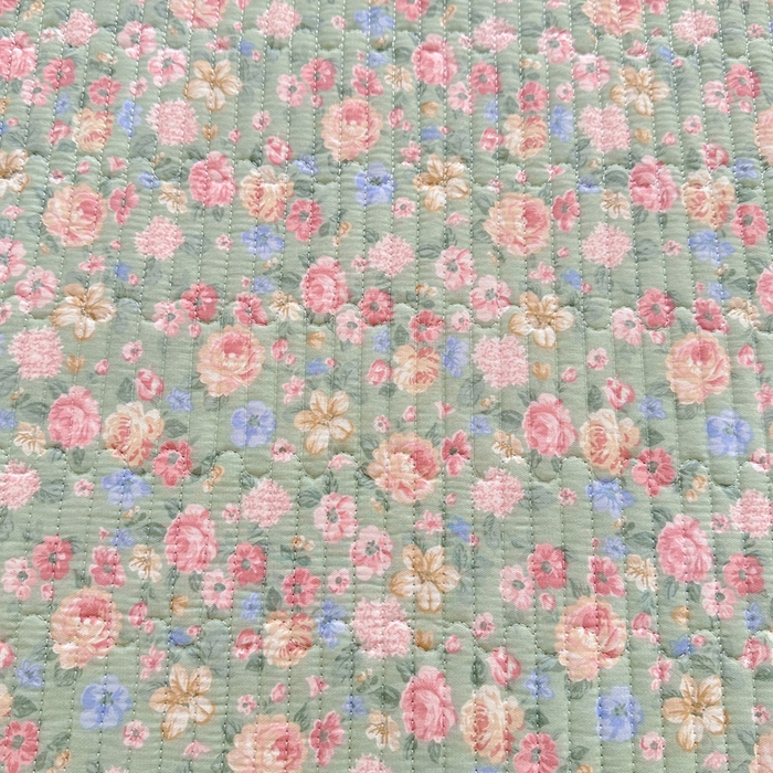 91家纺网 家纺一手货源 找家纺 2025新款13070单面全棉绗缝床盖三件套 柏林梦境-绿