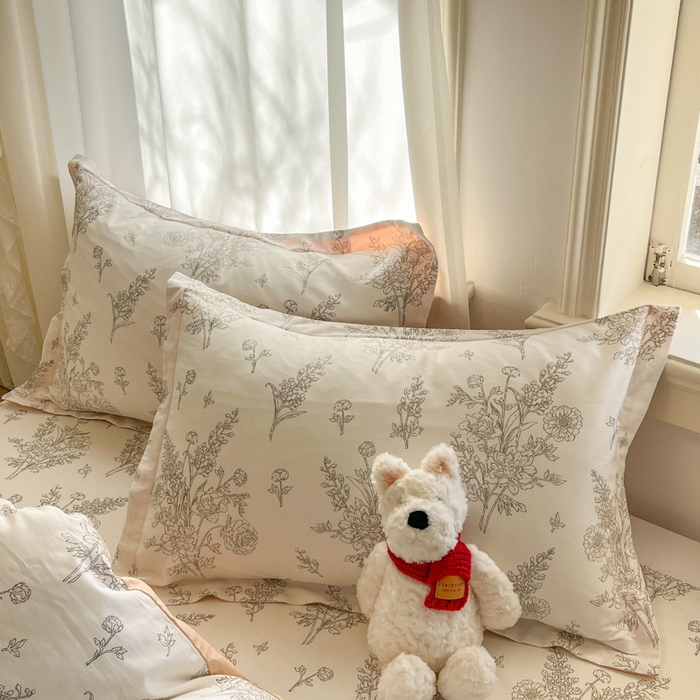 91家纺网 家纺一手货源 找家纺 （总）菲梵家纺 2025新款小清新喷气印花全棉四件套