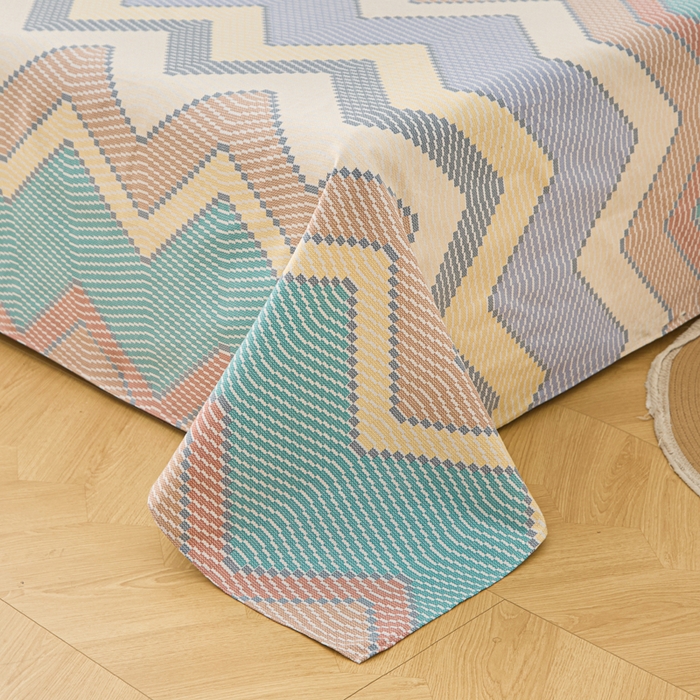 91家纺网 家纺一手货源 找家纺 金泰莱 2025年新款印花原棉标老粗布床单 波纹空间