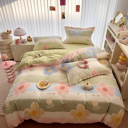 91家纺网 家纺一手货源 找家纺 2025新款全棉13070四件套（1） 盈盈花语