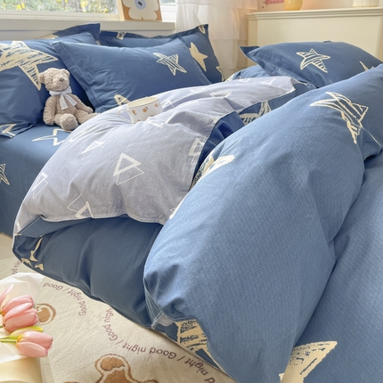 91家纺网 家纺一手货源 找家纺 （总）菲梵家纺 2025新款小清新喷气印花全棉单品被套