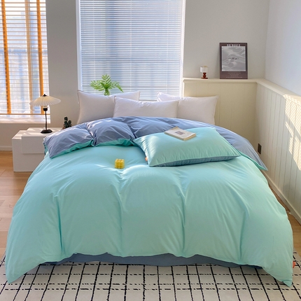 91家纺网 家纺一手货源 找家纺 （总）2025春夏新款双拼水洗棉全棉纯棉单品系列-单被套