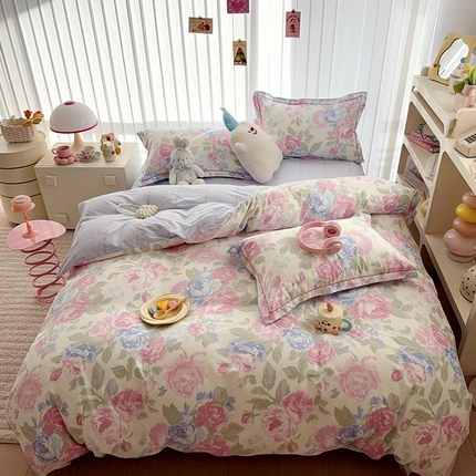 91家纺网 家纺一手货源 找家纺 2025新款全棉13070四件套（1） 偶遇花开