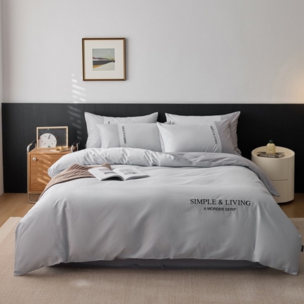 91家纺网 家纺一手货源 找家纺 （总）佳汐蓝家纺 2025春夏新款无印水洗棉自由空间四件套