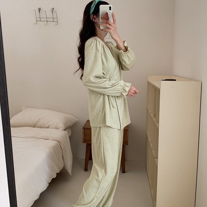 91家纺网 家纺一手货源 找家纺 妍景家居生活馆 毛巾绒系带套装 绿色