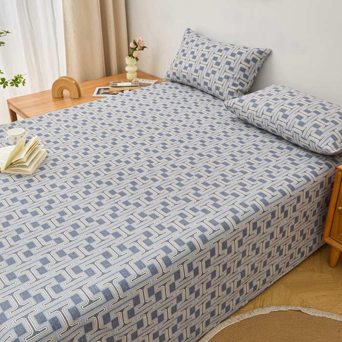 91家纺网 家纺一手货源 找家纺 棉乐町家居 2025年新款印花原棉标老粗布床单 时尚风