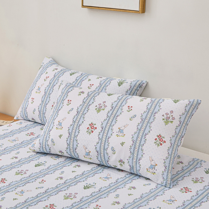 91家纺网 家纺一手货源 找家纺 棉乐町家居 2025年新款印花原棉标老粗布床单 繁花