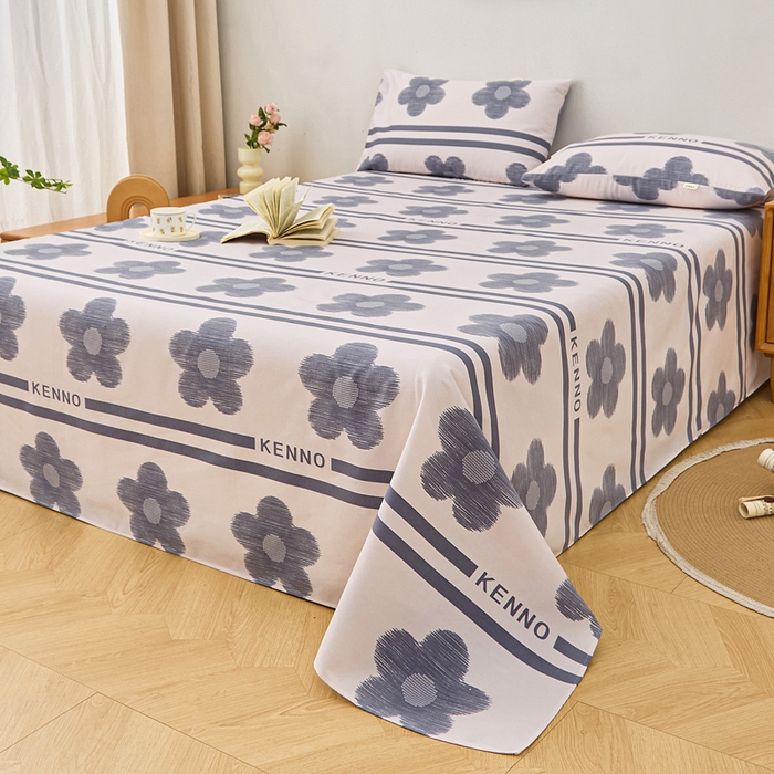 91家纺网 家纺一手货源 找家纺 棉乐町家居 2025年新款印花原棉标老粗布床单 水墨花