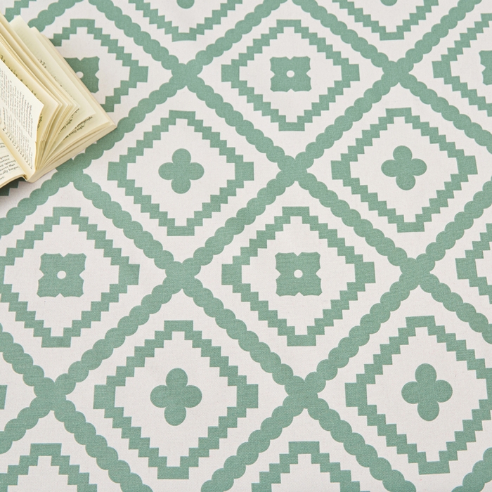 91家纺网 家纺一手货源 找家纺 首爱家纺 2025新款印花原棉标老粗布床单老粗布凉席软凉席 波澜-绿