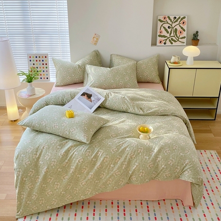 91家纺网 家纺一手货源 找家纺 （总）于果 2025新款全棉双层纱四件套