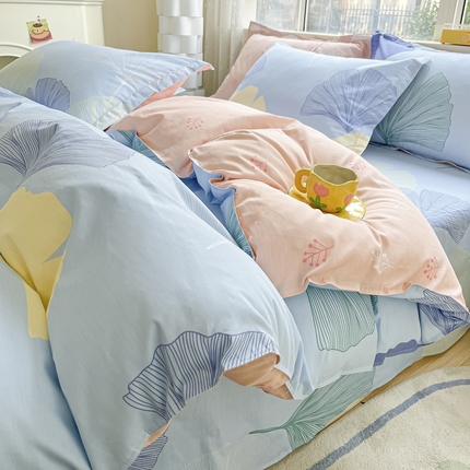 91家纺网 家纺一手货源 找家纺 （总）菲梵家纺 2025新款小清新喷气印花全棉单品被套