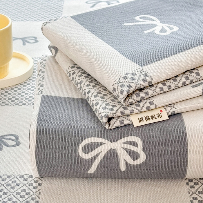 91家纺网 家纺一手货源 找家纺 首爱家纺 2025新款印花原棉标老粗布床单老粗布凉席软凉席 黑白方格