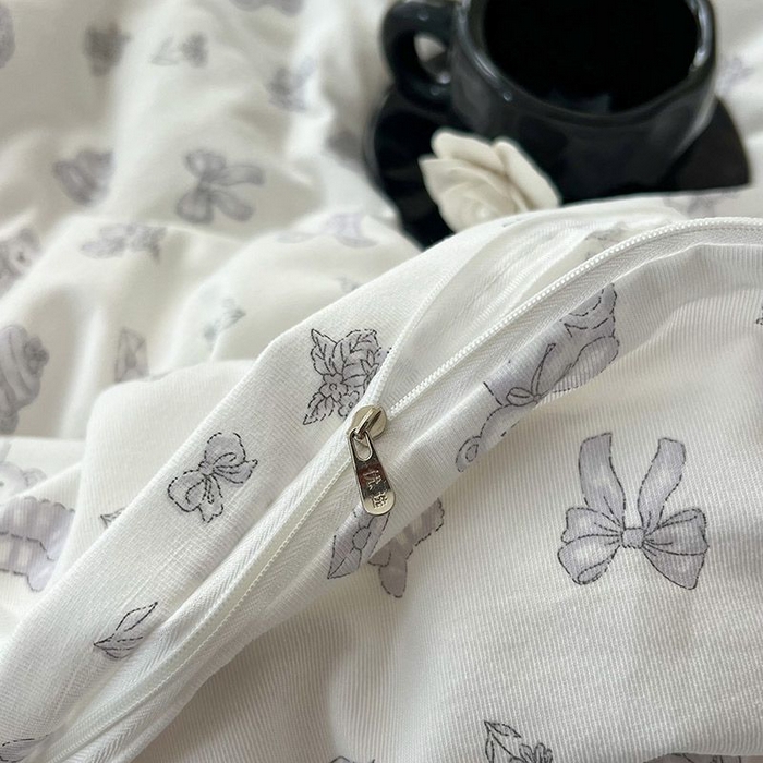 91家纺网 家纺一手货源 找家纺 2025新款针织棉双层纱四件套小碎花被套床单床笠款学生三件套新款直播热款-床图-系列一 礼物