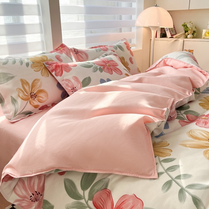 91家纺网 家纺一手货源 找家纺 米瑞娜 2025新款植物羊绒四件套 兰亭序